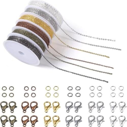 2*3mm Stainless Steel Chain Necklace Extender Twisted Cross Chains for Necklace Jewelry Accessories 18m 6 Colors DIY Making