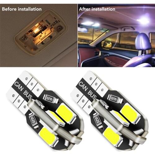 2PCS T10 5730 W5W 8SMD led Car Interior Bulb for Audi A6 C5 C6 C7 A3 8P 8V A4 B5 B6 B7 B8 A5 A7 A8 Q3 Q5 Q7 TT R8