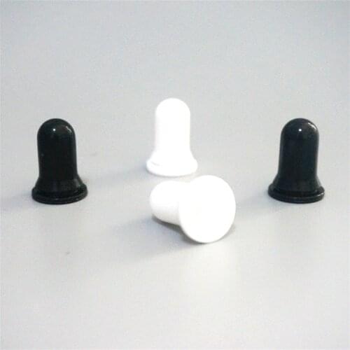 20/50/100/500pcs Essential Oil Bottles Cap Glass Glue Head Dropper Lid wholesale Black/white Essential Oil Bottle 5/10/30/100ml