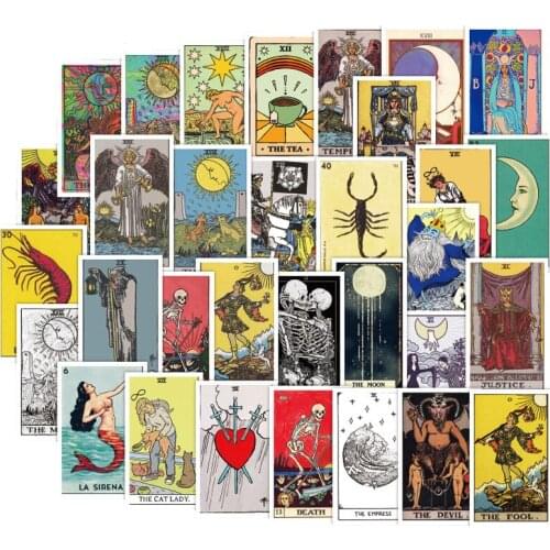 60PCS Tarot Card Fortune-telling Doodle Sticker Collection For Luggage Laptop Skateboard Pegatinas Toy Decals Stickers Hot