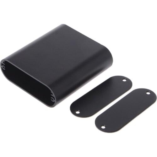 Aluminum PCB Instrument Box Enclosure DIY Electronic Project Case Panels Screws DIY Built-in Grooves Black 80x50x20mm