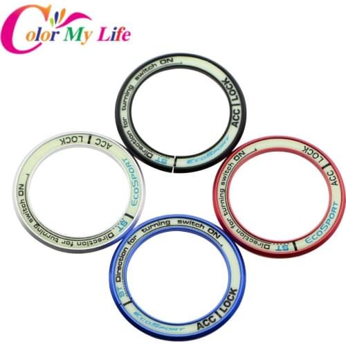 Car-Styling Fluorescence Light Key Hole Circle Luminous Ignition Switch Cover for Ford Ecosport 2013-2017 Interior Trim Parts