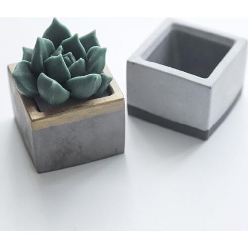 Concrete Planter Molds Geometric Simple Handmade Flower Pot Silicone Mold Cement Polygonal Pot Molds Concrete Bonsai Mold