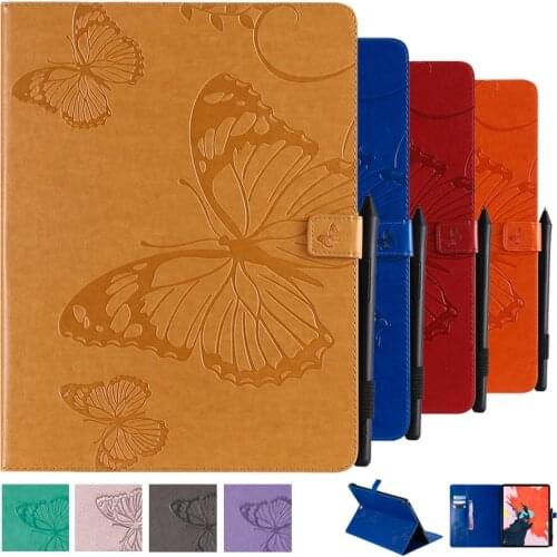 Tablet Coque for Apple iPad Pro 12.9-inch (2018) Cover PU Leather 3D Emboss Butterfly card holder Flip wallet 12.9" Shell Stand