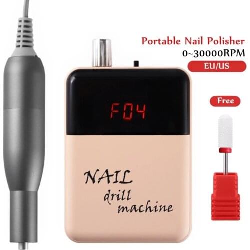 Portable Rechargeable Electric Nail Drill Machine 30000 RPM Manicure Machine Electric Nail File Nail Art Tools