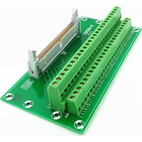 IDC50 2x25 Pins 0.1" Male Header Breakout Board, Terminal Block, Connector