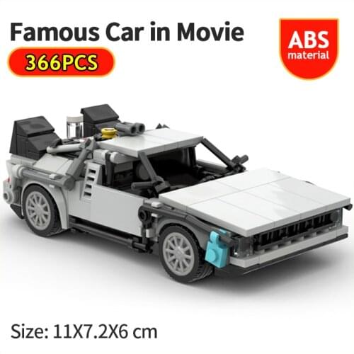 MOC Back to the Futured Movie Collection Deloreaned Time Machine Car Building Blocks Assembly Vehicle Model Bricks Kids DIY Toys