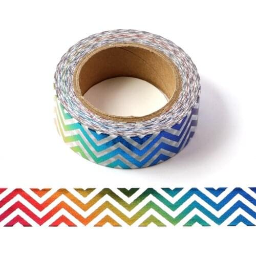 High quality 10pcs/lot Rainbow Waves Valentines Foil Washi Tapes Scrapbooking Planner Adhesive Masking Tapes Kawaii Stationery