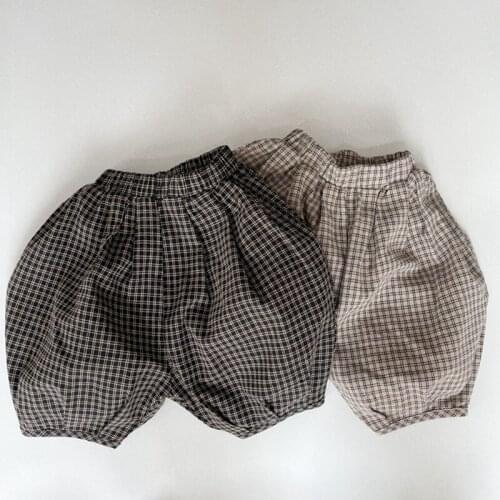 Summer Boys Girls Grid Children Short Pants Kids Baby Short Pants Loose Kids Short Pants For Boys Girls Casual Bloomers Pants