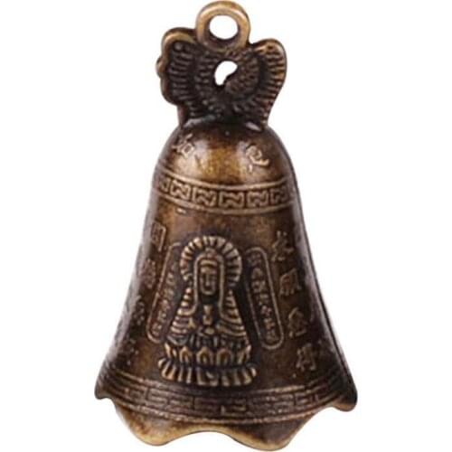 Antique Bell Chinas Mini Brass Copper Carved Pray Buddha Fengshui Bell Invitation Buddhism Chinese Guanyin Bell 4.8*3cm
