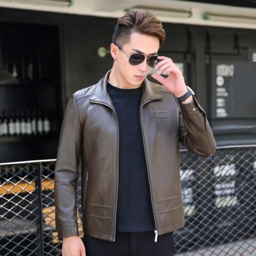 Mens Motorcycle Biker Leather Jacket Mens Jaqueta De Couro Masculina PU Leather Jacket Windbreak Coats Male Outerwear PU-011