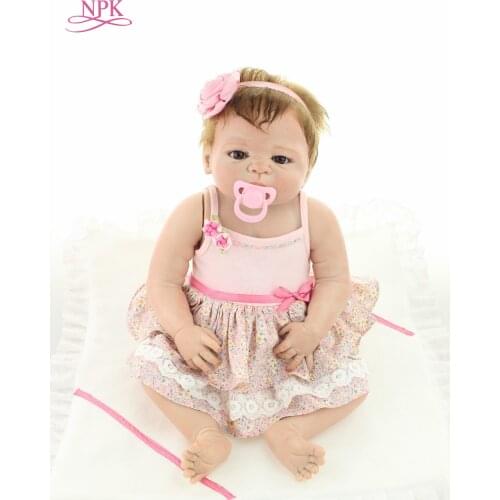 NPK reborn baby toy dolls 22"57cm soft silicone vinyl reborn baby girl dolls bebes reborn bonecas play house plamates for girls