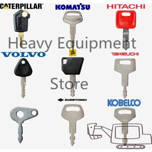 9 Key Set For Caterpillar Komatsu Hitachi Volvo Jcb Takeuchi Lucas Sumitomo Kobelco Doosan Excavator