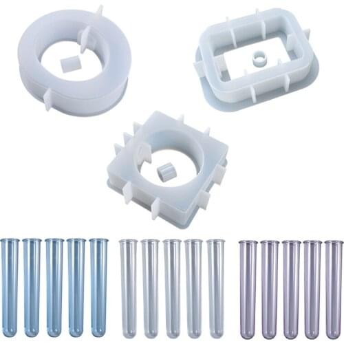 E56A Wall Hanging Acrylic Test Tube Planter Silicone Vase Holder Mold Suitable for Hydroponic Succulents Plants