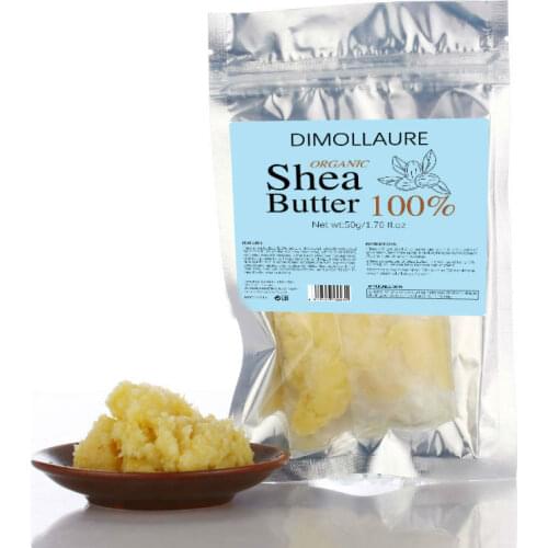 Dimollaure 50g Natural Organic Unrefined Shea Butter Oil Skin Care Essential Oil Carrier Oil Hair Care Handmade Soap Oil