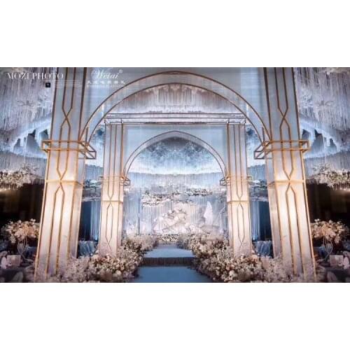 New wedding props tieyi zhongxing gongyue road lead life screen background display pieces wedding film arch