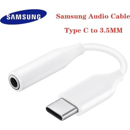 Original Samsung USB Type C to 3.5MM Headset Jack Adapter Earphone Audio Cable For Galaxy A90 A60 A80 A8S Note10 Note 10 + Mi 9