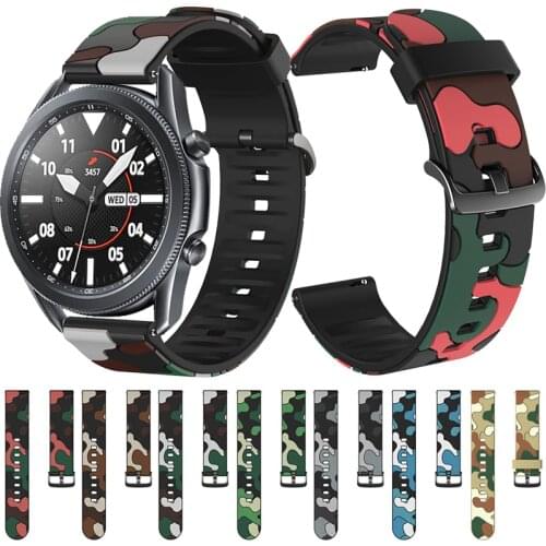 20mm/22mm watch band For Samsung Gear S3 S2 galaxy watch 3 41mm 45mm Active 1 2 Sport watch Bracelet Replacement Silicone Strap