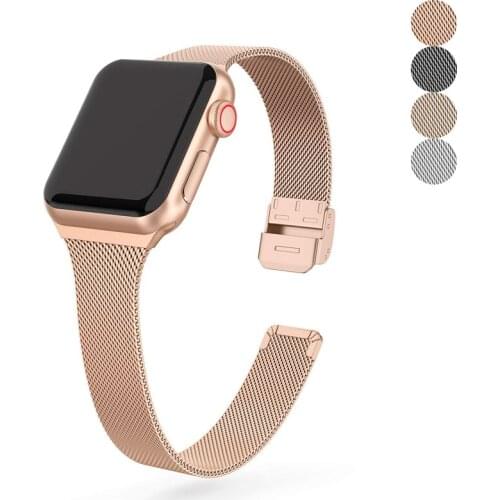 Watch accessories strap for Apple watch 5/4/3/2/1 iwatch apple watch bracelet 40mm 38mm 42mm 44mm milanese loop wristbelt