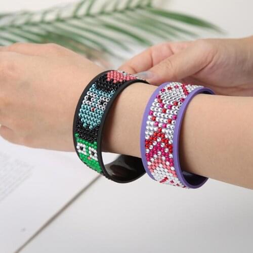 3pcs DIY Diamond Painting Wrist Strap Full Drill Diamond Embroidery Watch Band Belt Silicone Wrist Strap Kids Toy Party Gift