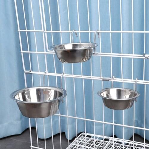 Hot Sale Hanging Feeder Bowl Detachable Stainless Steel Coop Cup Pet Bird Cage Food Water Dispenser for Indoor Outdoor 3 Sizes