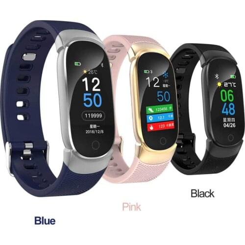 Qw16 Sports Waterproof Smart Watch Women Smart Bracelet Band Bluetooth Heart Rate Monitor Fitness Tracker Wristband Metal Case