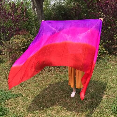 New 2.5M bellydancing real silk Veil nice 3 colors mixed dancing 100% Silk Veils free shipping