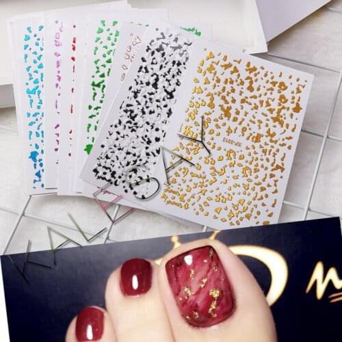 Top Quality 12 Color Design 3D Nail Foil Sticker Manicure DIY Nail Foil Sticker Decals for Nail Art Decoration Back Glue Luxury