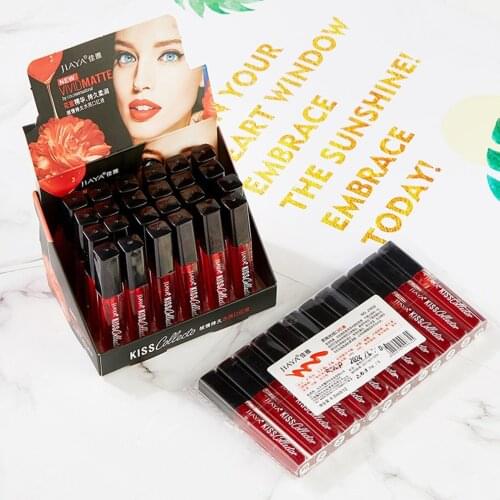 JIAYA Mirror Lip Glaze Lipstick Liquid Waterproof Non-stick Cup Not Fade Portable Student Lip Gloss Lipstick Lip Glaze