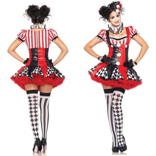 Halloween Women Naughty Funny Harley Costume Party Quinn Carnival Circus Clown Outfit
