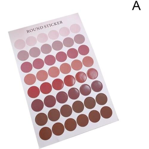 1 Ins Color Round Sticker Scrapbook Photo Card Sealing Sticker Wall Decoration Stationery Sticker