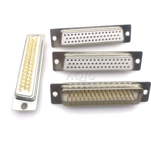 1PCS Gold Plated Solid Pin DB50 MALE FEMALE CONNECTOR Solder Type D-Sub 50pin serial port Adapter 50 pin 50P