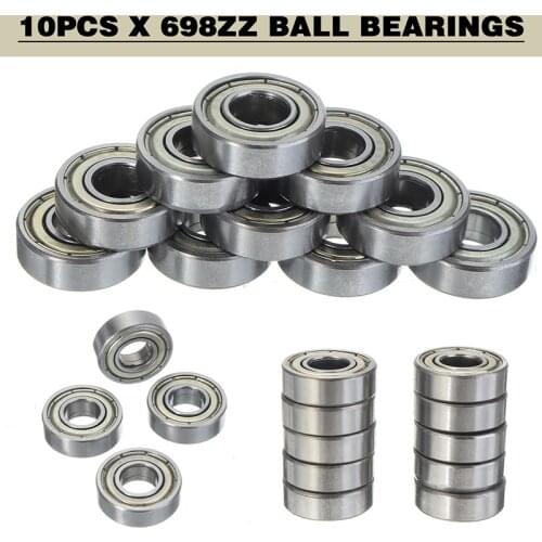 10pcs New High Precision Mini Machine 698ZZ Ball Bearing Carbon Steel Sealed Deep Groove Radial Ball Bearings Mayitr 8*19*6mm