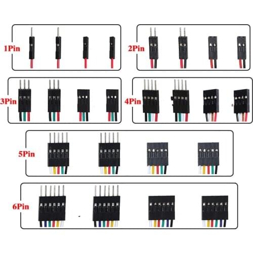 10PCS DuPont 1/2 3/4/5/6-Pin Female to Female male to Female male to male Extension Wire Cable for Arduino 50cm