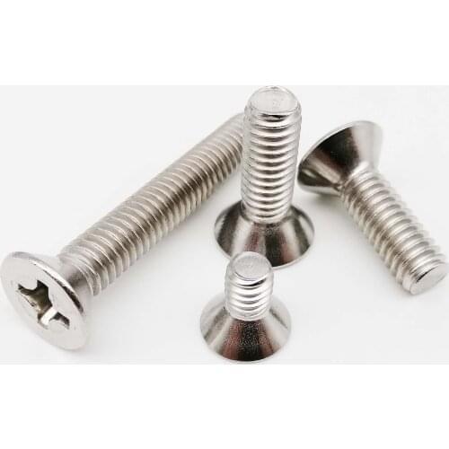 10pcs UNC 1/4-20 US Coarse Thread 304 A2-70 Stainless Steel Cross Recess Phillips Flat Countersunk Head Screw Bolt