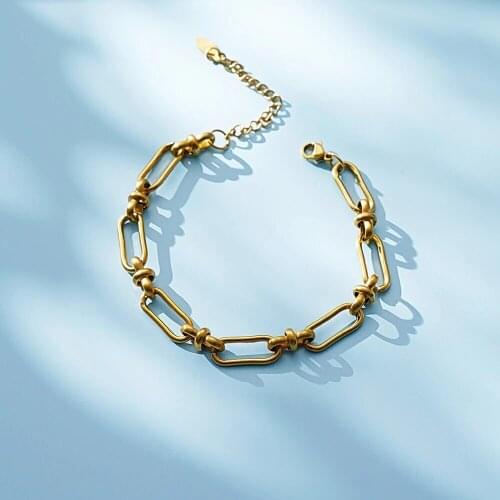 100% Stainless Steel Chain Bracelet For Women Men Gold/Silver Color Metal Hademade Chain Bracelets Pulseras Mujer