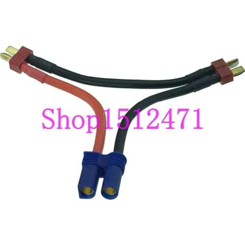 1pce EC5 Female to 2x T-Plug Deans Male Series 12AWG 10CM Battery charger Cable