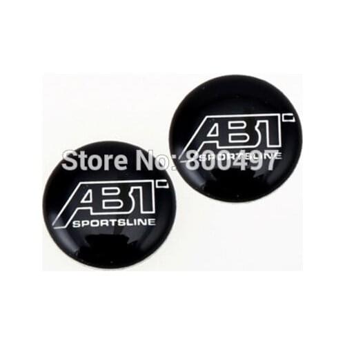 2 x Newest 3D Car Styling Aluminum Glue Round Shape Decal Car Metal Sticker Aluminium Custom Motor Decal for ABT Sportsline