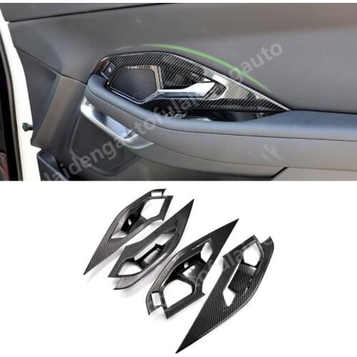 4pcs For Jaguar E-PACE 2018-2019 Matte ABS Carbon fiber Inner Door Handle Bowl Frame Cover Car Accessories