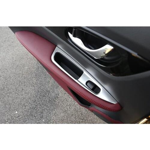 4Pcs Car Interior Door Armrest Window Lift Switch Panel Frame Trim Styling Sticker For Nissan Qashqai 2016 LHD ABS