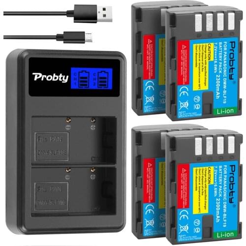 2300mAh DMW-BLF19E DMW-BLF19 Camera Battery DMW BLF19 BLF19 BLF19E +LCD Dual USB Charger for Panasonic Lumix GH3 GH4 GH5