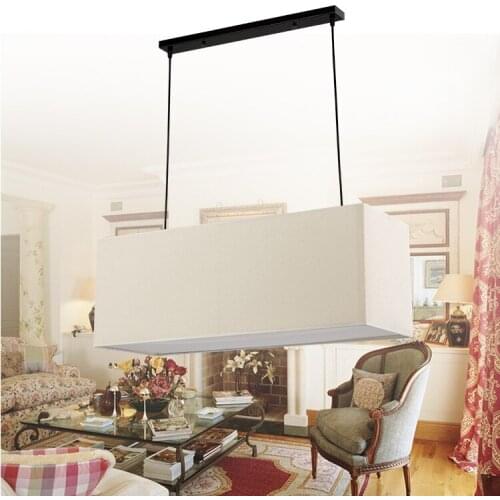 American style simple retro nostalgic fabric Iron pendant light living room dining room hanging lighting