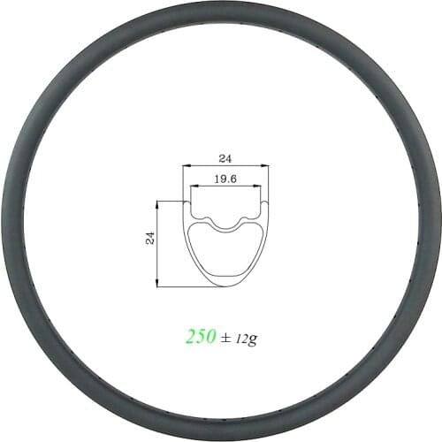 250g 29er MTB XC SL 24mm clincher tubeless carbon rim 24mm deep UD 3K matte glossy 24H 28H 32H UPHILL mountain bike disc wheel