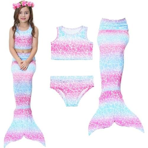 Girls Mermaid Tail Swimsuit Fashion Bikinis Set Kids Swimwear Mermaid Tails Cosplay Costumes Beach Swimming Clothes Girl Swim