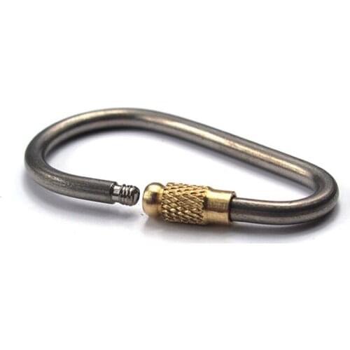 Outdoor Camping high-strength titanium alloy outdoor creative teardrop-shaped key chain with lock D buckle car key storage Tools