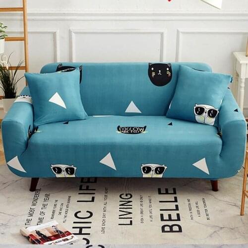 Cartoon cat and dog magic square sofa cover suitable for the living room stretch dustproof sofa cover non-slip canap cover CZ77