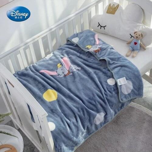 Disney Cartoon Dumbo Autumn Winter Thicken Warm Children Flannel Fleece Blankets Baby Bath Quilt Students Kids Cover Leg Blanket