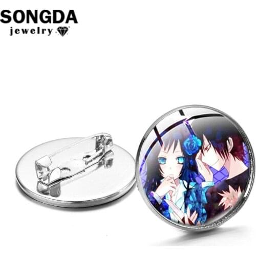 DRRR 3way Standoff DuRaRaRa!! Vintage Badge Women Brooch Celty Sturluson Anime Glass Cabochon Lapel Pins Shirt Bag Accessories
