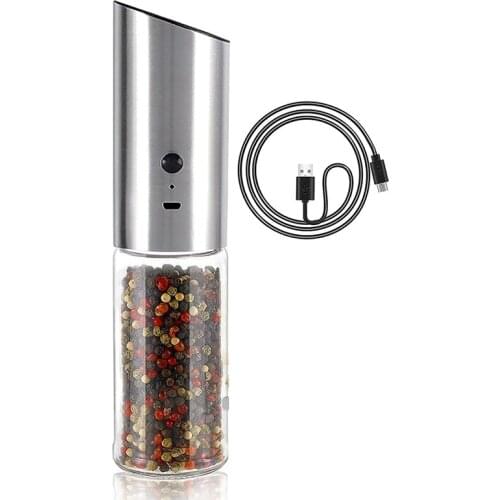 HOT-Electric Pepper Mill,Salt Grinder/Pepper Grinder,Adjustable Coarseness,Stainless Steel Salt Grinder
