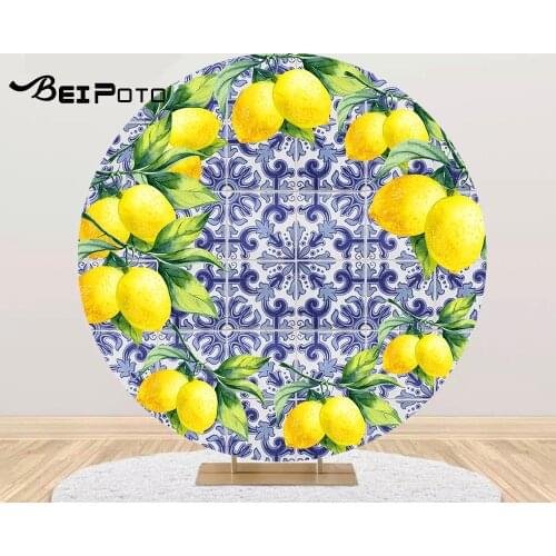 Spanish porcelain pattern lemon Photography Backgrounds Birthday Party Backdrops baby shower column cylinder covers Y-681